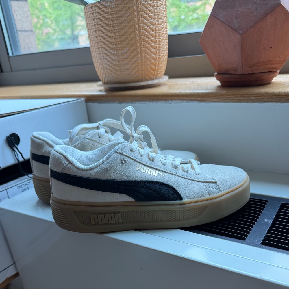 Puma Platform Sneakers with Black Formstripe and Gum Sole